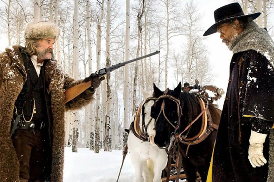 Kurt Russell, Samuel L Jackson, The Hateful Eight, Weinstein Company, 121715