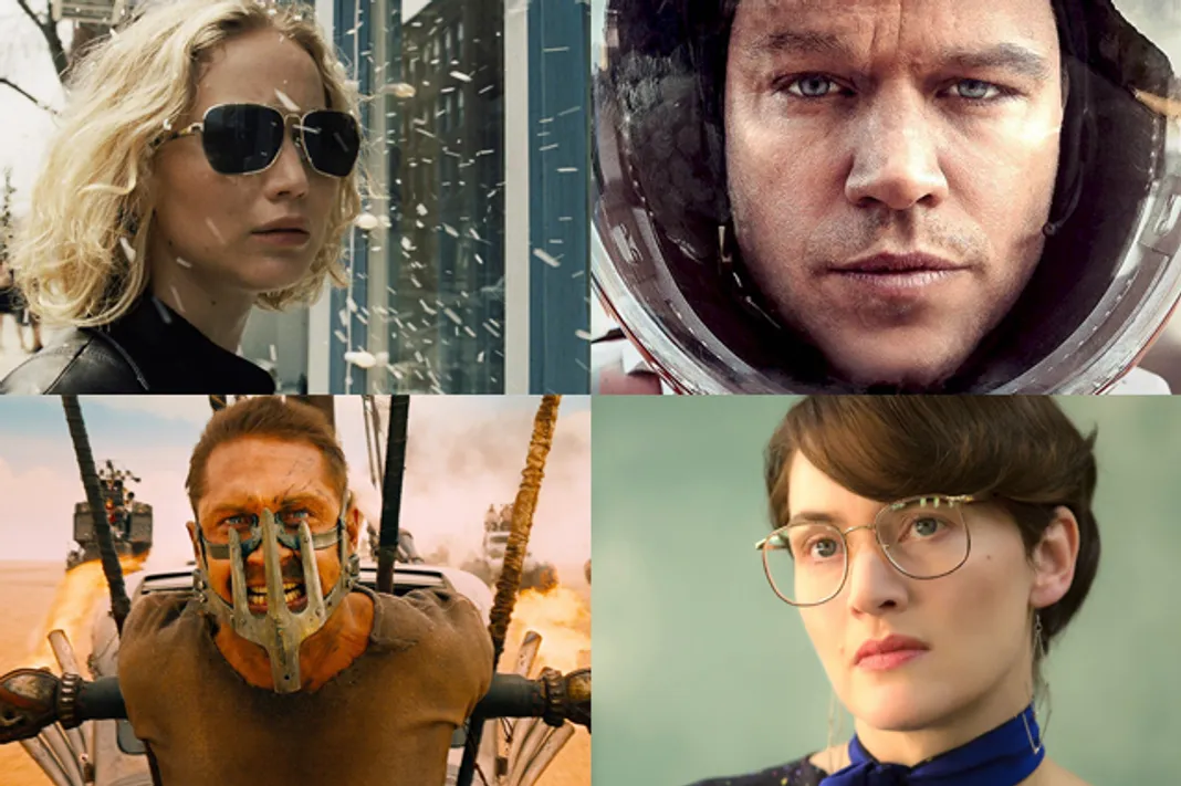 Jennifer Lawrence, Joy, Tom Hardy, Mad Max Fury Road, The Martian, Matt Damon, Kate Winslet, Steve Jobs