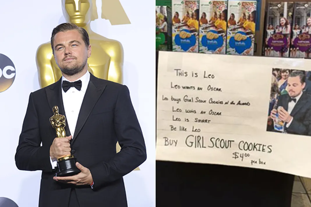 Leonardo DiCaprio, WENN, GIrl-Scouts USA, Facebook, 031016