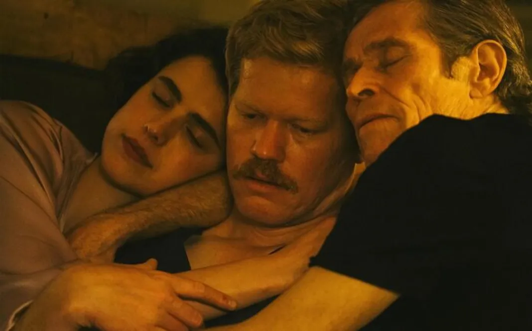 Margaret Qualley, Jesse Plemons, and Willem Dafoe in 'Kinds of Kindness' - Credit: Searchlight Pictures