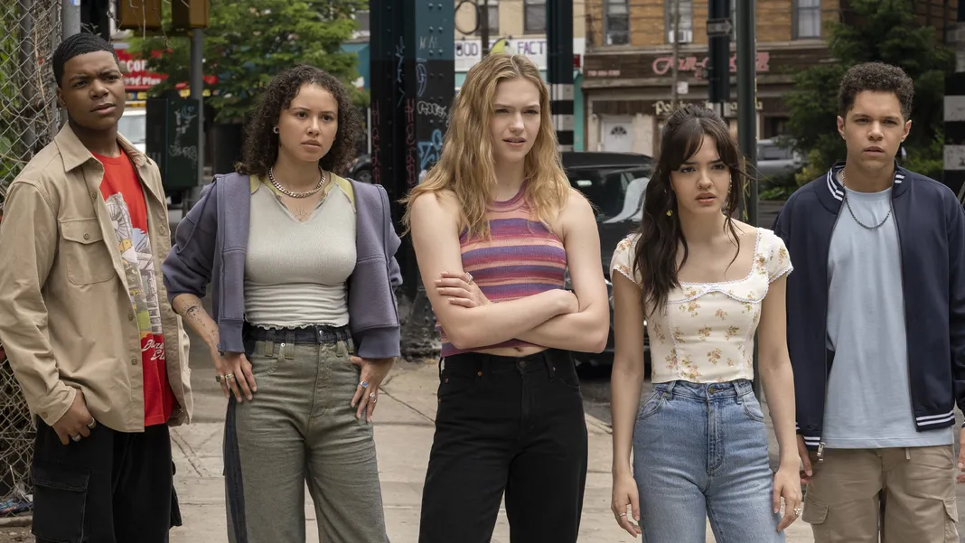 Goosebumps - (DISNEY/Francisco Roman) Elijah M. Cooper, Francesca Noel, Jayden Bartels, Galilea La Salvia, and Stony Blyden.