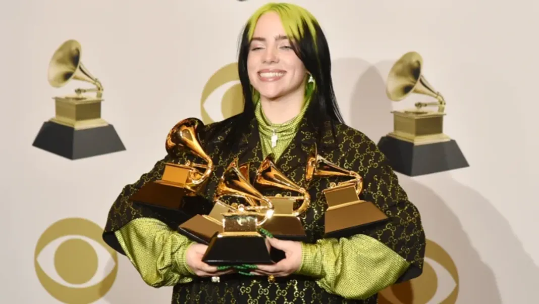 Billie Eilish's whiteness allows her to be perceived as belonging to genres more “respectable” to masses of Grammys voters. (Patrick McMullan / Getty)