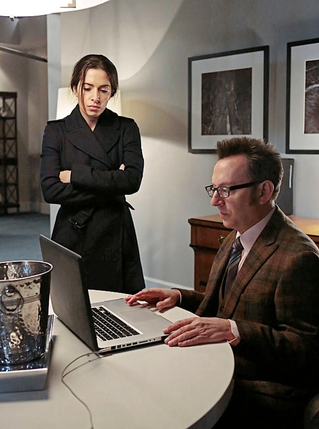 Michael Emerson and Sarah Shahi, Person of Interest