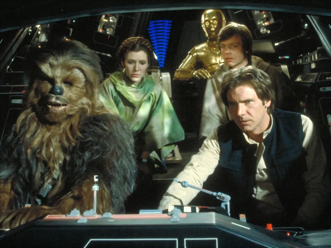 Star Wars Episode VI Return of the Jedi, Mark Hamill, Carrie Fisher, Harrison Ford and Anthony Daniels