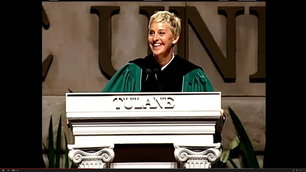 Ellen DeGeneres, Tulane Commencement Speech 2009