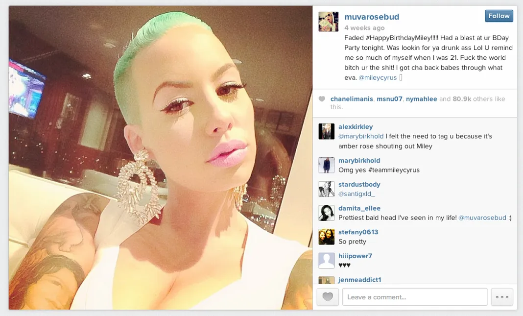 Amber Rose, Instagram