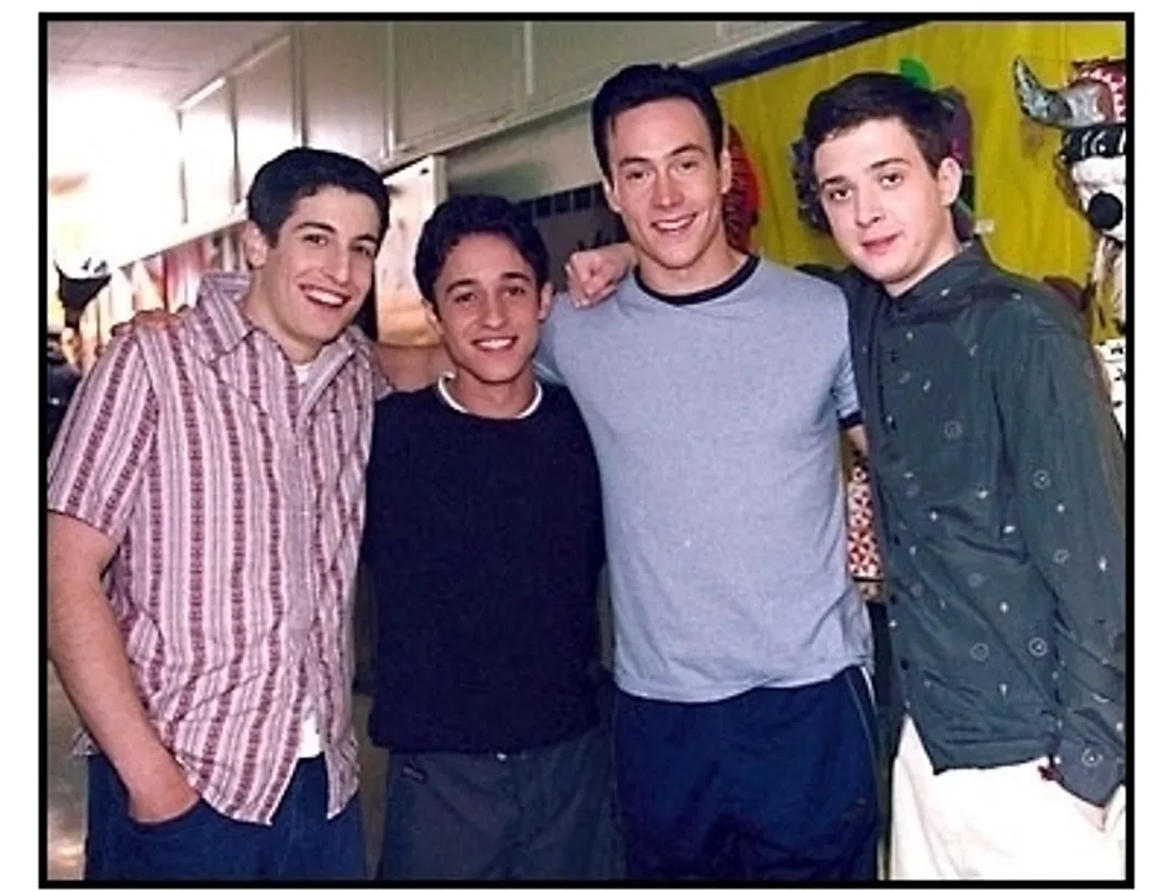 American Pie 2 movie still: Jason Biggs, Thomas Ian Nicholas, Chris Klein, and Eddie Kaye Thomas