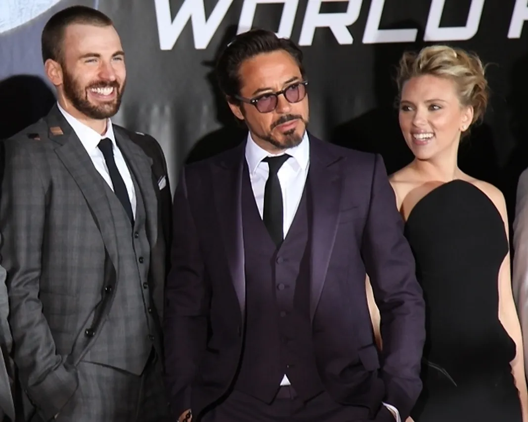 Chris Evans, Robert Downey Jr., Scarlett Johansson