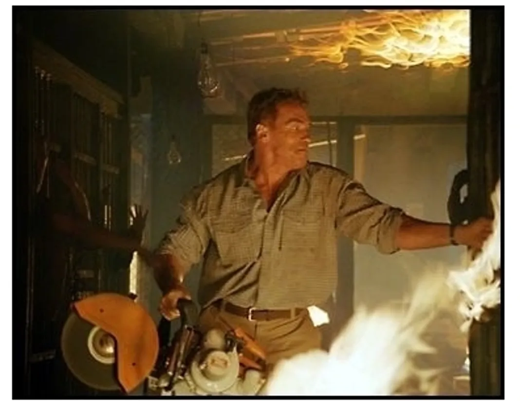 Collateral Damage movie still: Arnold Schwarzenegger as LA Firefighter Gordy Brewer