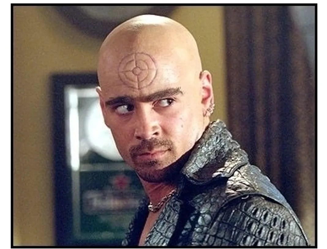 Daredevil movie still: Colin Farrell is Bullseye, a psychotic and ruthless assassin with perfect aim