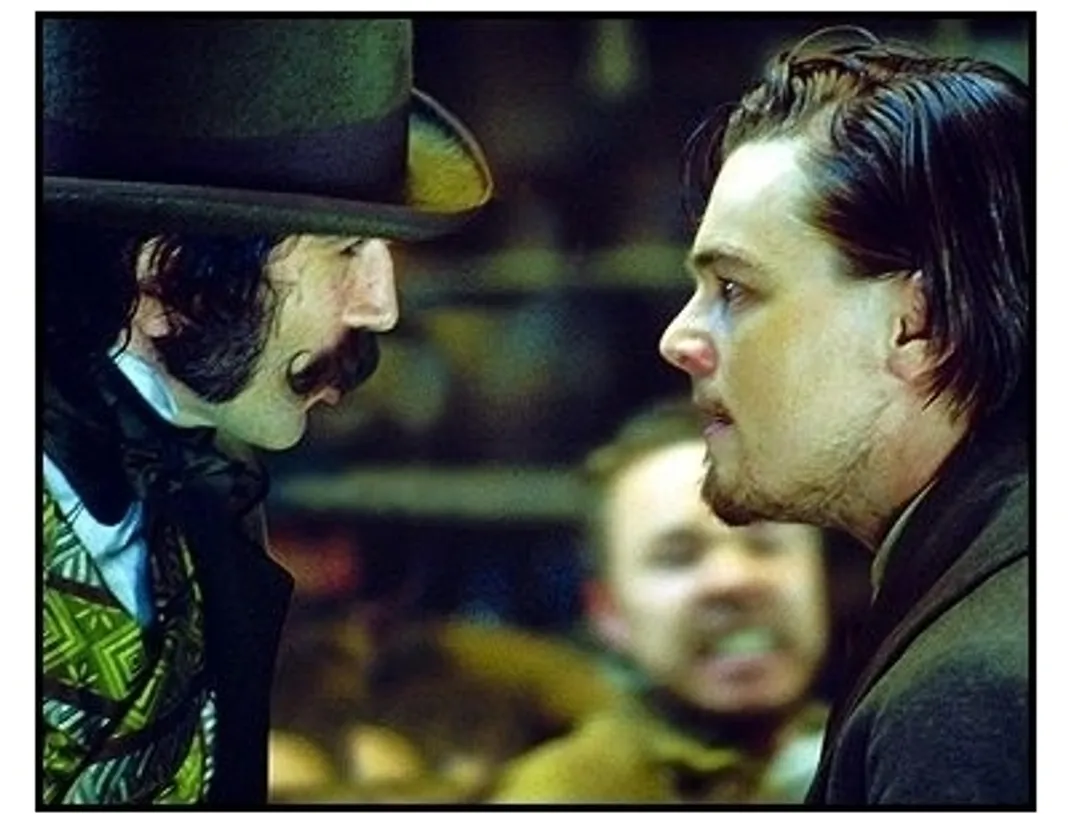 Gangs of New York movie still: Daniel Day-Lewis and Leonardo DiCaprio in Gangs of New York