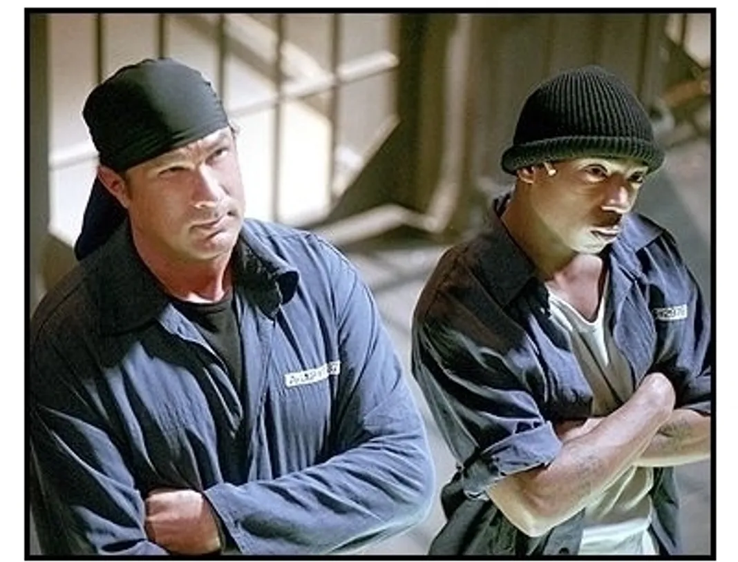 Half Past Dead movie still: Steven Seagal is FBI agent Sascha and Ja Rule is Nick Frazier