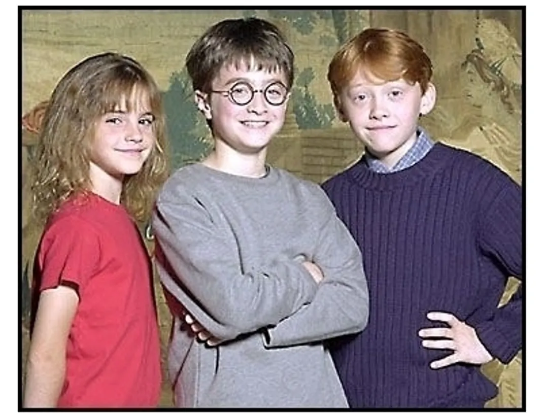 Harry Potter movie still: Emma Watson, Daniel Radcliffe and Rupert Grint