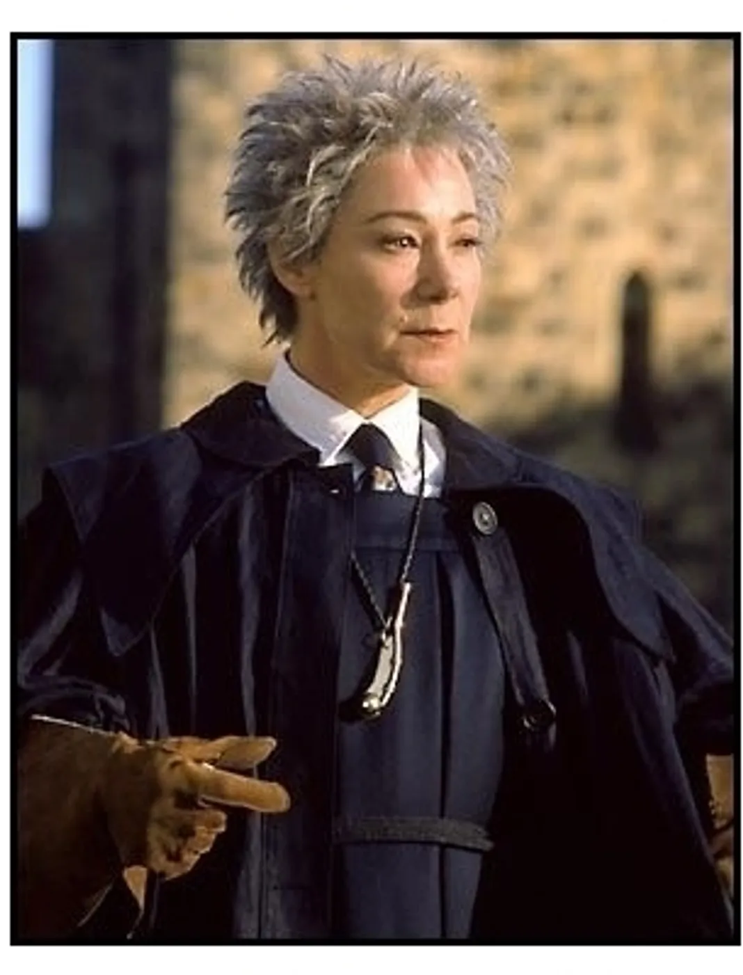 Harry Potter movie still: Zoe Wanamaker as Madame Hooch