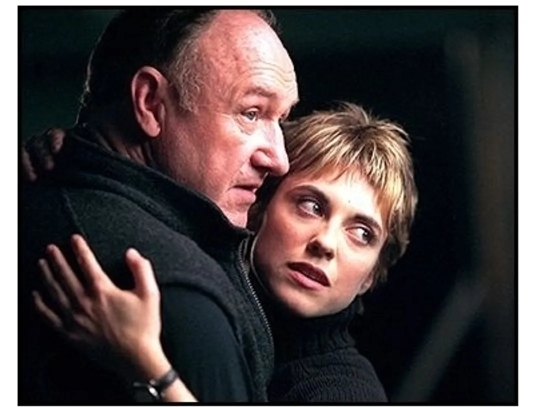 Heist movie still: Gene Hackman and Rebecca Pidgeon