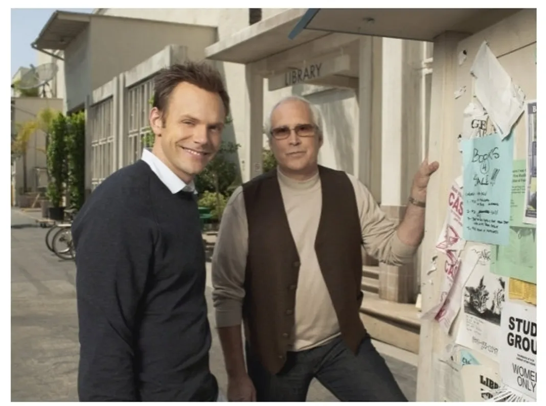Joel McHale as Jeff and Chevy Chase as Pierce on NBC's 'Community'