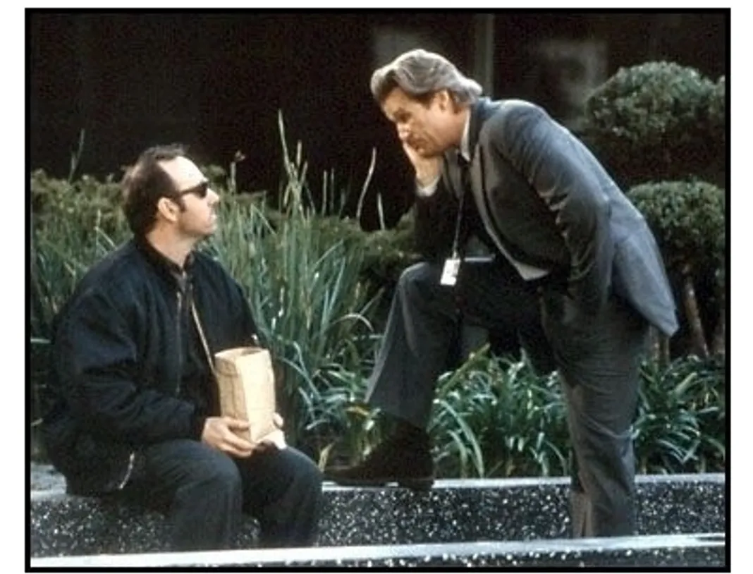 K-Pax movie still: Kevin Spacey as Prot and Jeff Bridges as Doctor Mark Powell 