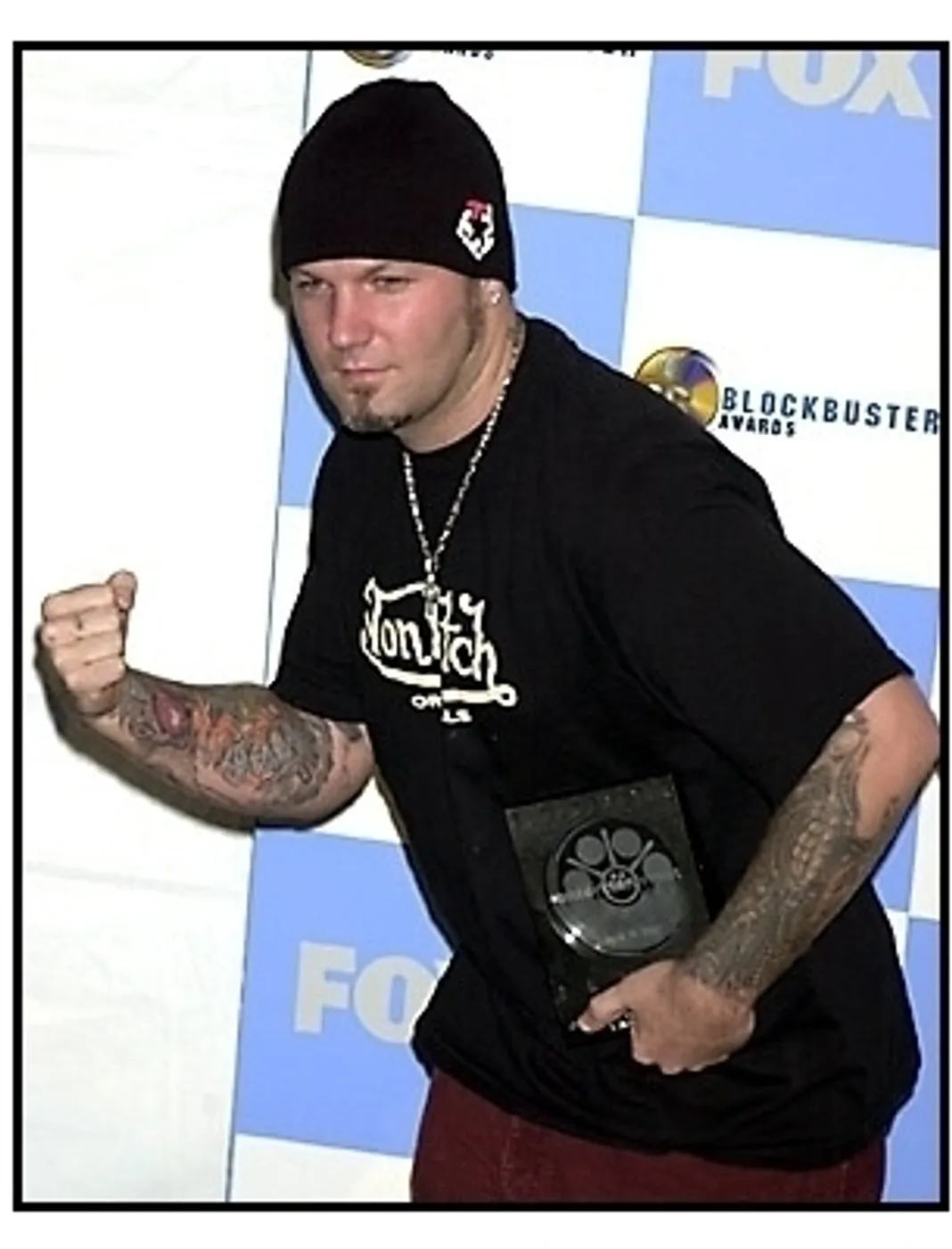 Limp Bizkit member Fred Durst backstage at the 2001 Blockbuster Entertainment Awards