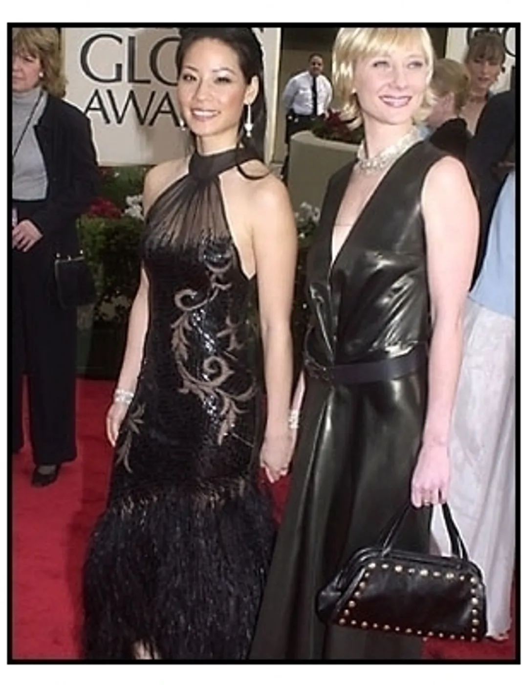 Lucy Liu and Anne Heche at the 2001 Golden Globe Awards