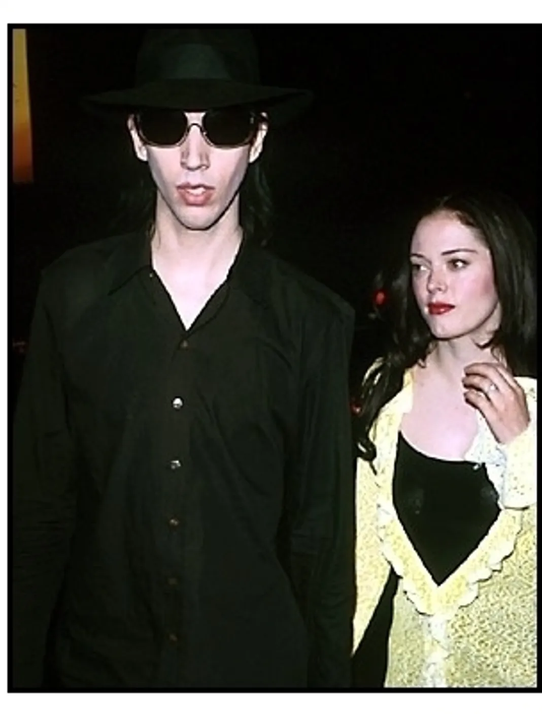 Marilyn Manson and Rose McGowan at The Straight Story premiere