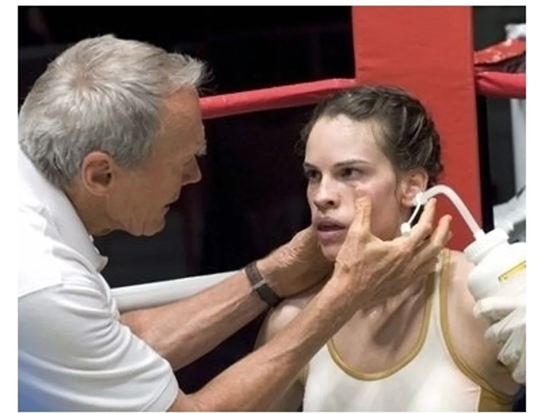 Million Dollar Baby Movie Still: Clint Eastwood and Hilary Swank 