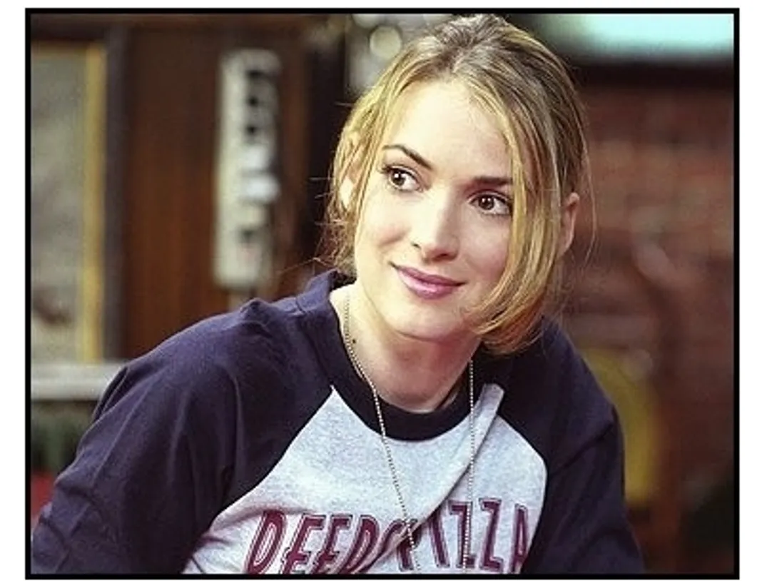 Mr. Deeds movie still: Winona Ryder stars as local tabloid reporter Babe Bennett