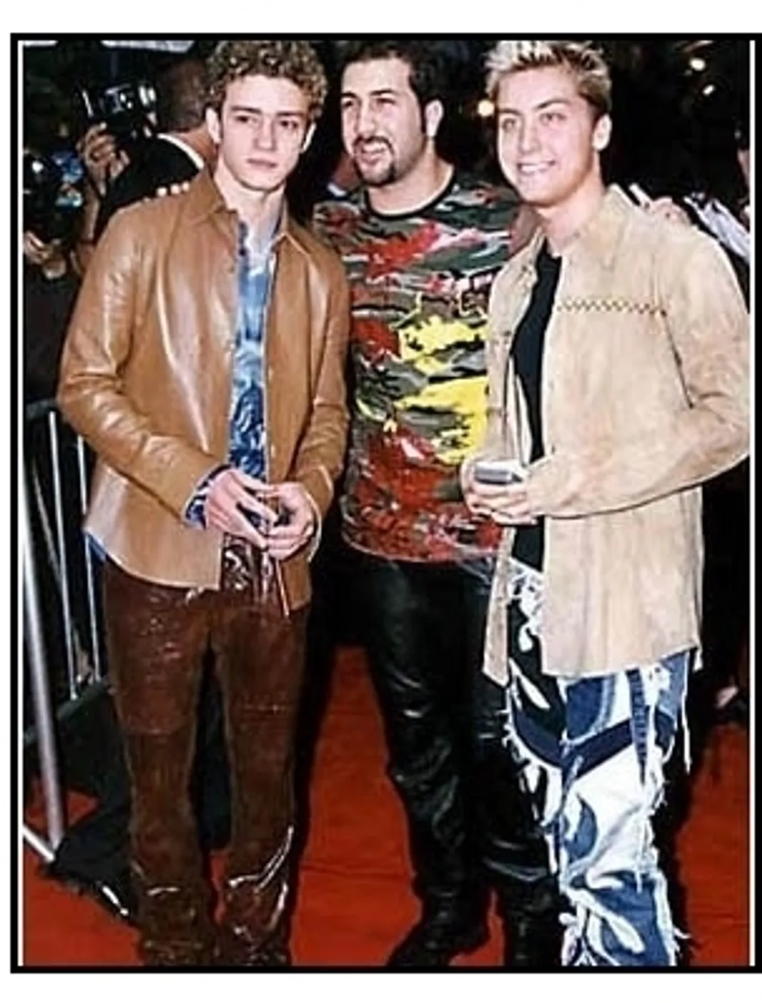 'N Sync members Justin Timberlake, Joey Fatone and Lance Bass at the Coyote Ugly premiere