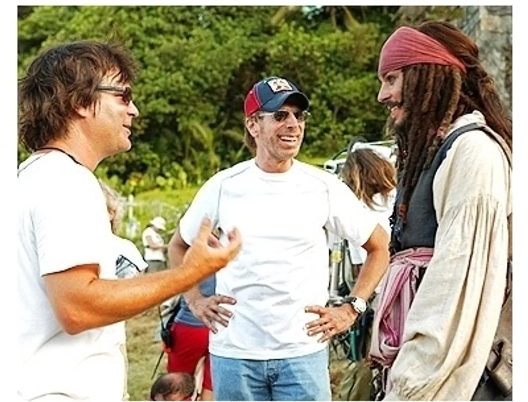 Pirates of the Caribbean: Dead Man's Chest Movie Stills:  Gore Verbinski, Jerry Bruckheimer and Johnny Depp  