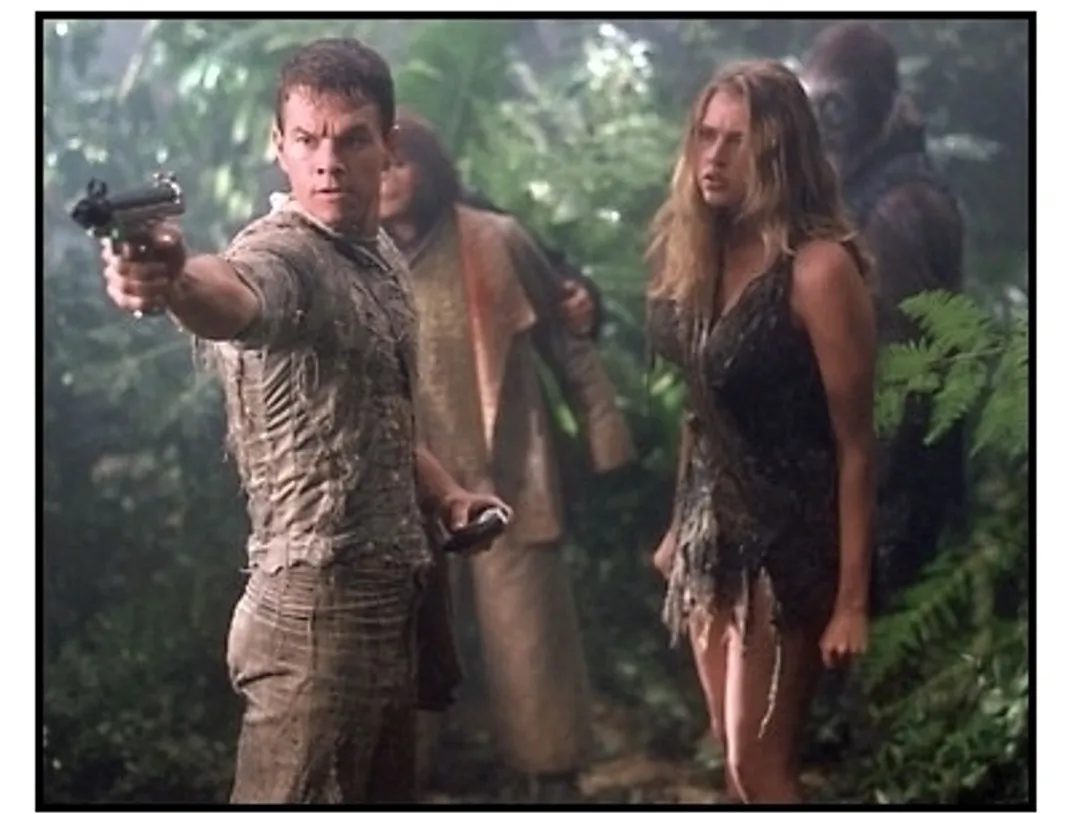 Planet of the Apes movie still: Mark Wahlberg and Estella Warren