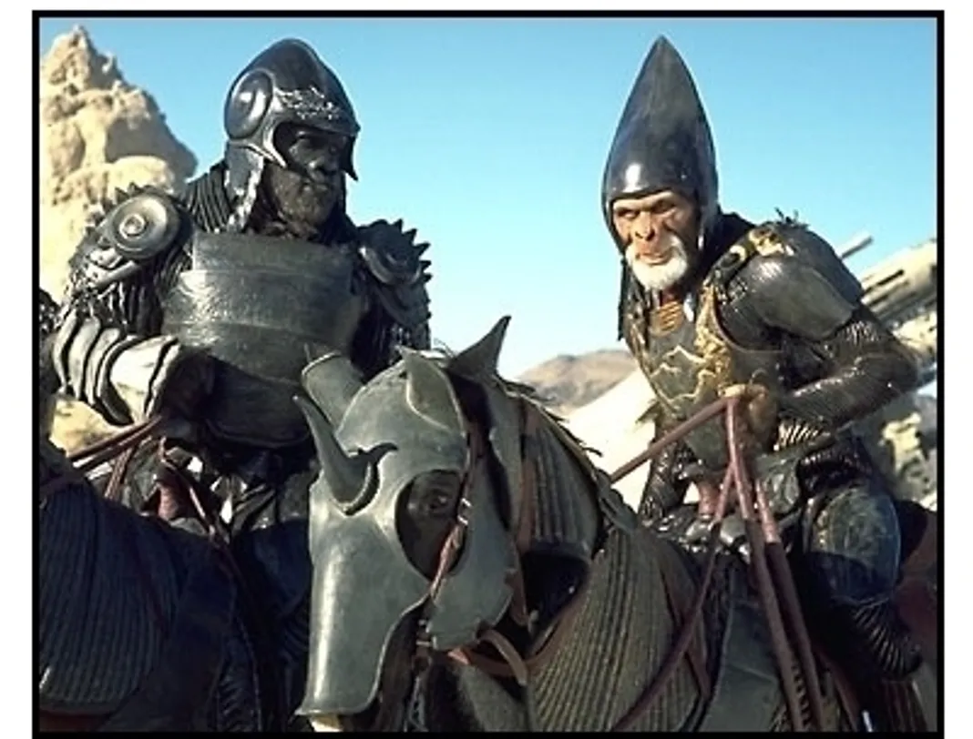 Planet of the Apes movie still: Tim Roth and Michael Clarke Duncan