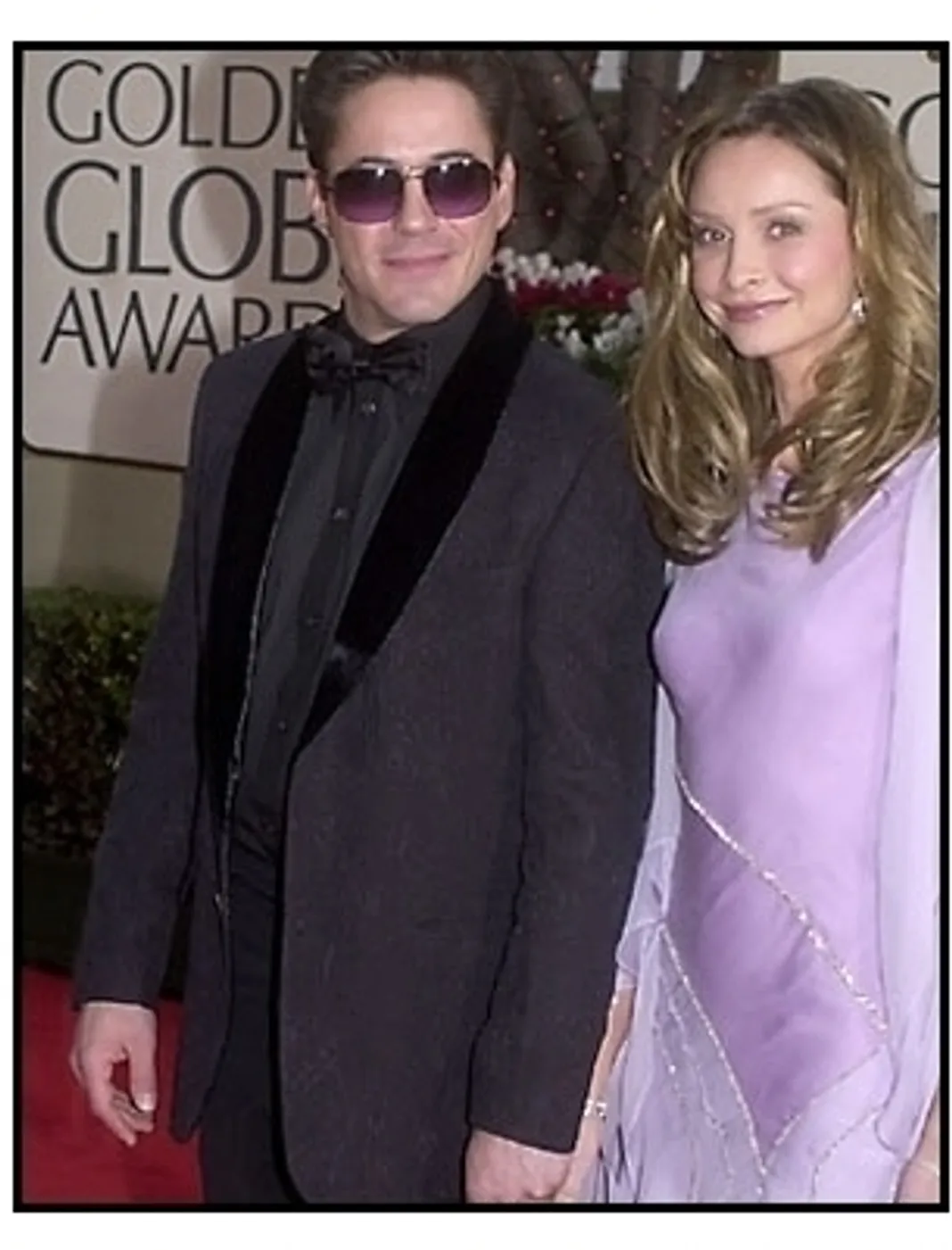 Robert Downey Jr. and Calista Flockhart at 2001 Golden Globe Awards