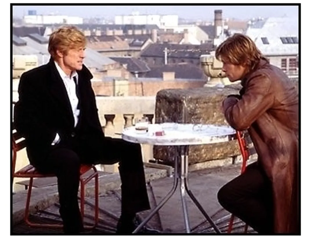 Spy Game movie still: Robert Redford and Brad Pitt 