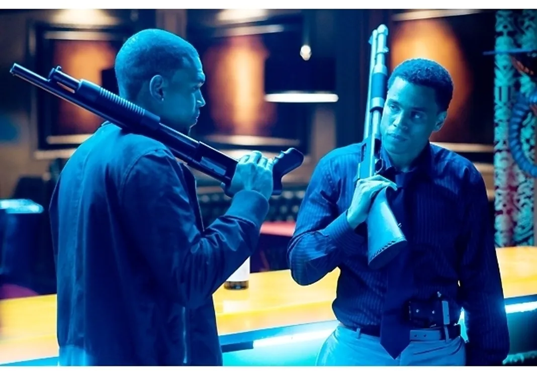 Takers Movie Stills: Chris Brown (left) and Michael Ealy