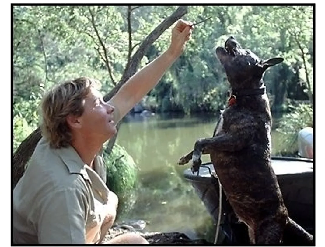 The Crocodile Hunter: Collision Course movie still: Steve Irwin and his dog, Sui