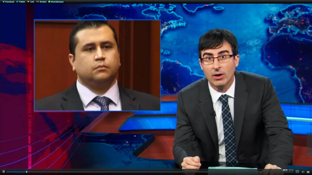 The Daily Show with Jon Stewart, Zimmerman Trail Response