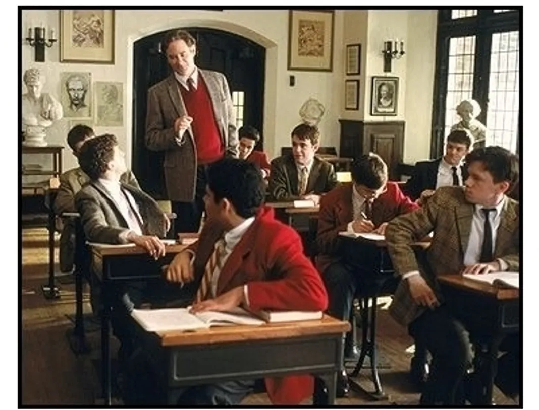 The Emperor's Club movie still: Professor William Hundert (Kevin Kline) engages his students in a lively discussion of the classics in The Emperor's Club