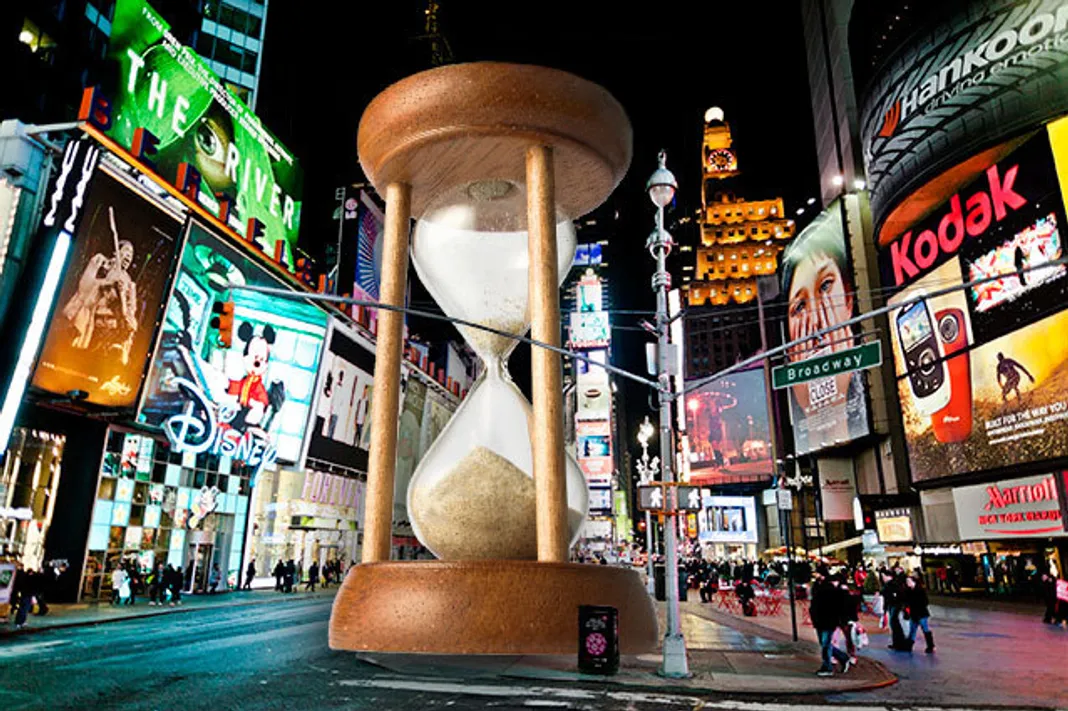 Times Square, hourglass