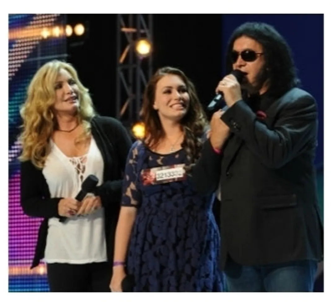 X Factor Auditions, Gene Simmons With Daughter